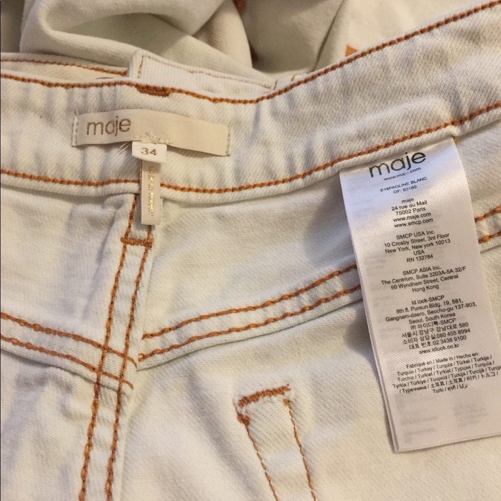 - MAJE Paoline Blanc Straight 10.5 Rise Jeans - Picture 11 of 13